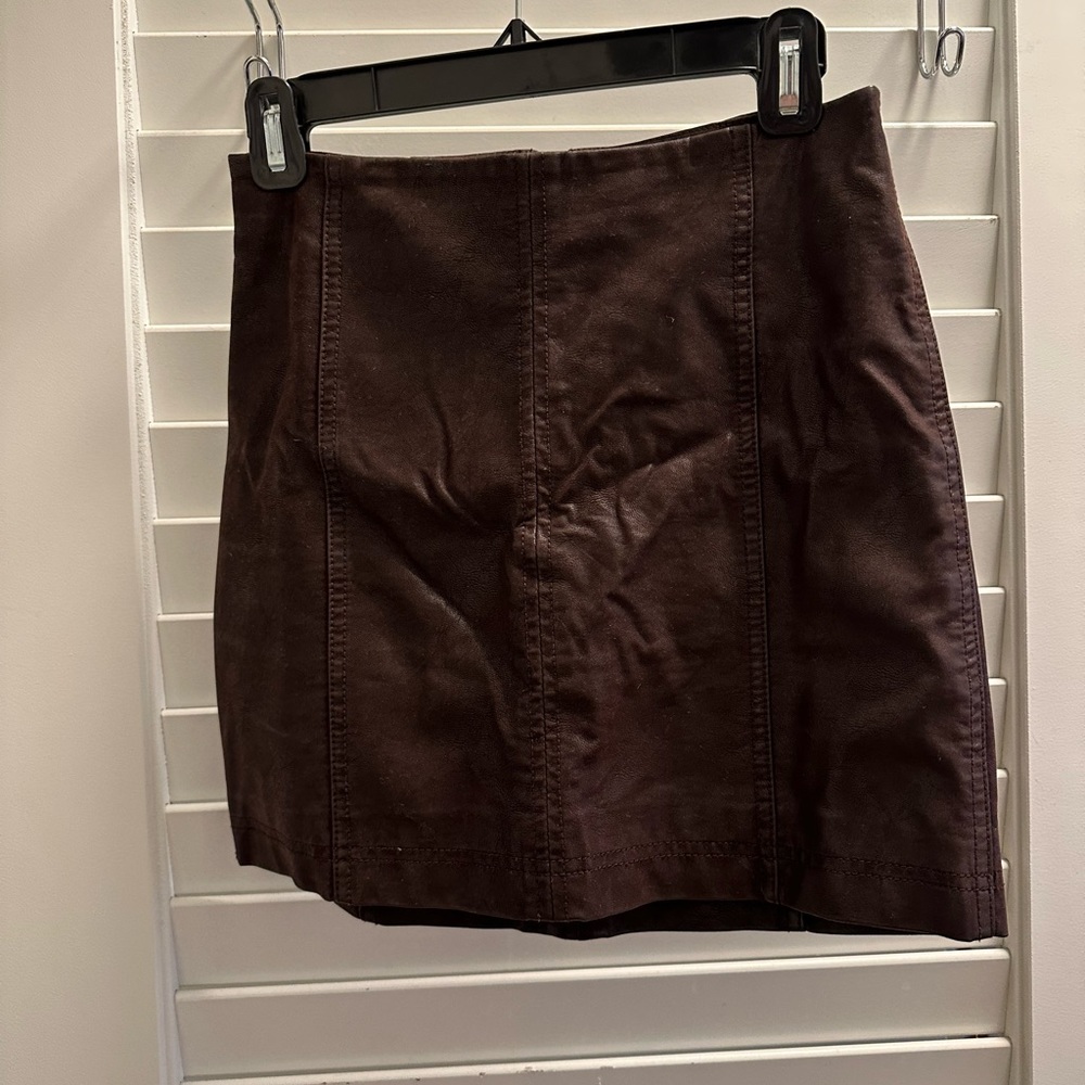 Free People Faux Leather Mini Skirt